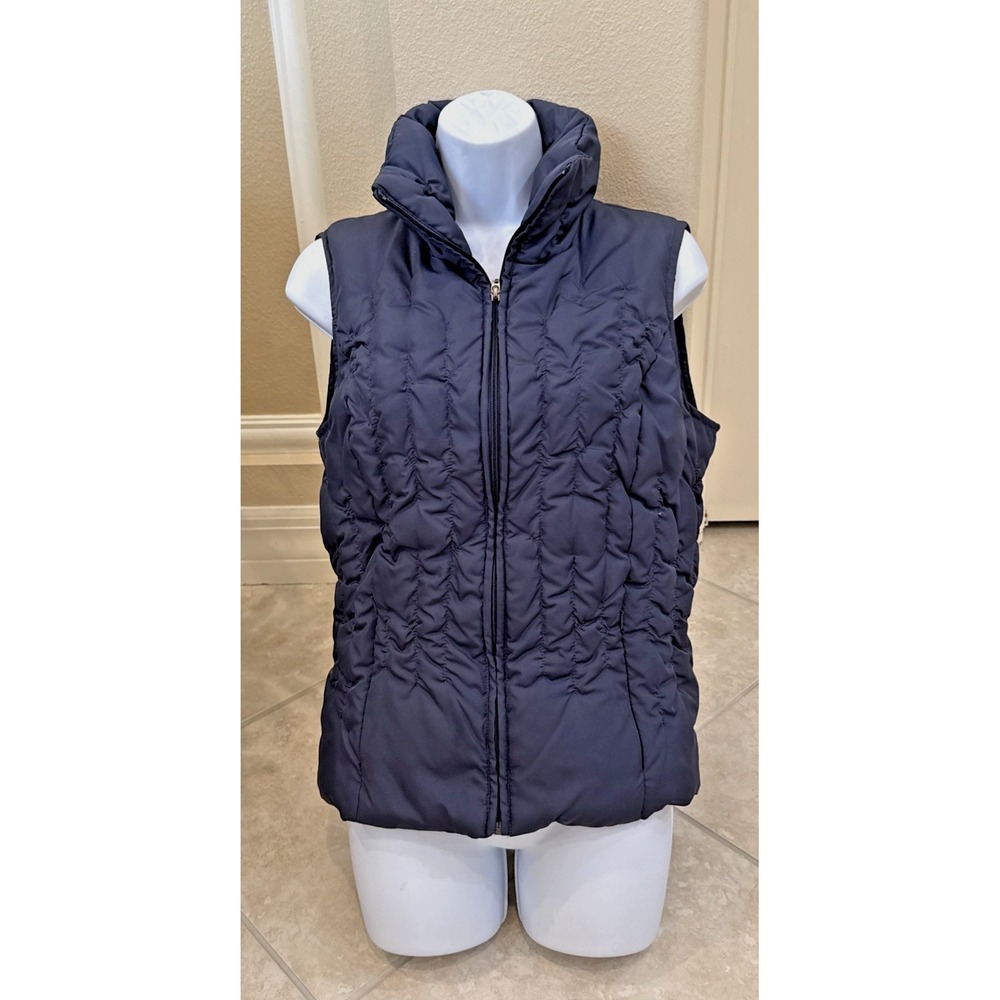 M Julian Down Feather‎ Slate Gray  Puffer Vest Sz S Outerwear Casual Full Zip